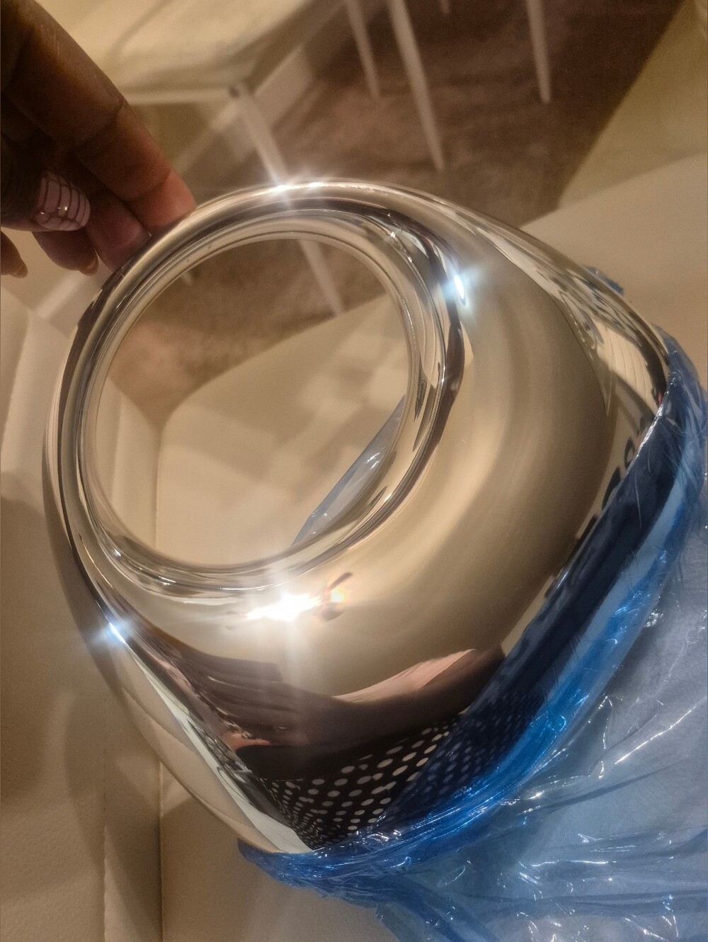 Silver Glass Accent Purse